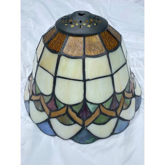 Lamp Lighting Shade Stained Glass Vintage Bell Shape - Picture 1 of 9